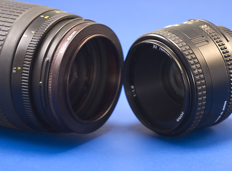 Lens with adapters, close