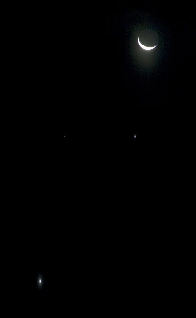 Moon, Jupiter, Venus